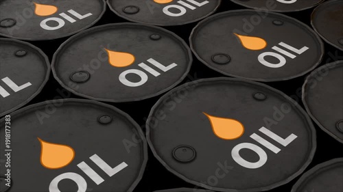 3d black barrels. Computer generated render