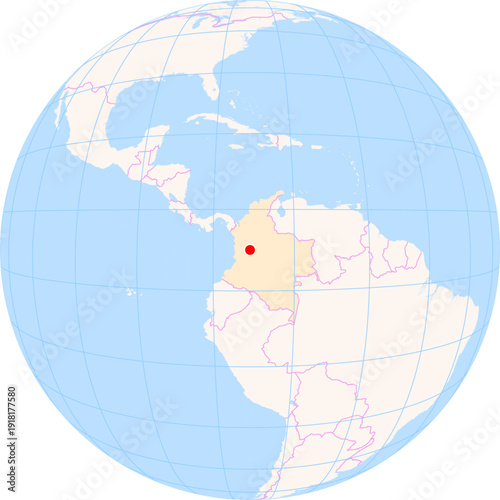 Location Map of La Nubia Airport (Manizales, Caldas, Colombia). IATA-code: MZL. No labels at all.