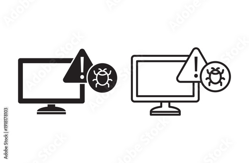 bug report icon vector for web design