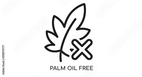 Simple line drawing of a maple leaf with palm oil free text below