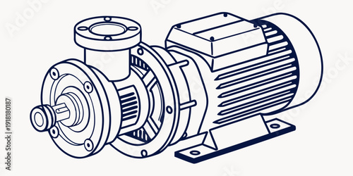 Industrial electric motor with a large shaft and a cooling fan attached