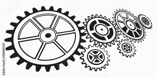 Intricate mechanical gears in a circular arrangement creating a sense of motion.