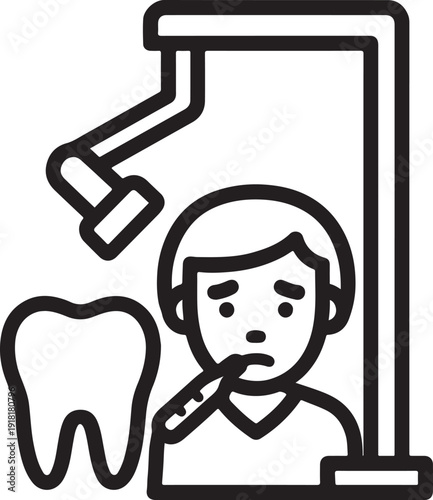 Professional dental chair with medical equipment