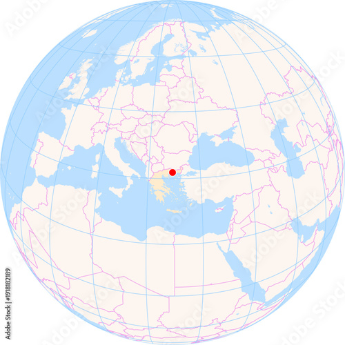 Location Map of Kavala Int. Airport (Kavala, Anatoliki Makedonia Kai Thraki, Greece). IATA-code: KVA. No labels at all.