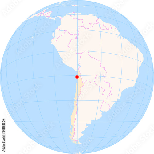 Location Map of Diego Aracena Airport (Iquique, Tarapaca, Chile). IATA-code: IQQ. No labels at all.