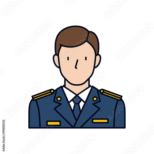 Male Officer in Uniform, Professional Portrait, Military or Service Personnel