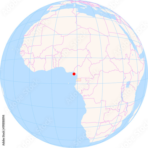 Location Map of Malabo Int. Airport (Malabo, Bioko Norte, Equatorial Guinea). IATA-code: SSG. No labels at all.
