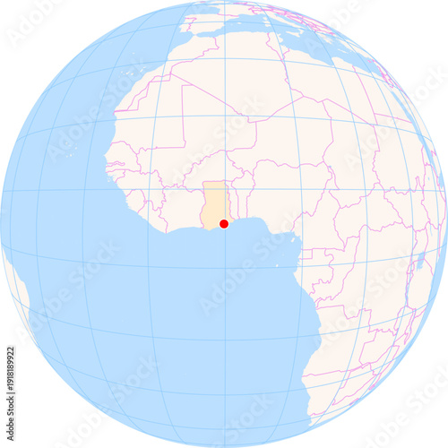 Location Map of Kotoka Int. Airport (Accra, Greater Accra, Ghana). IATA-code: ACC. No labels at all.