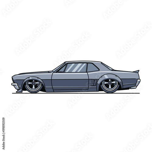 Customized Muscle Car, Lowrider Style, Classic American Automobile