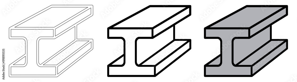 Φωτογραφία 3D Steel I-Beam Vector Icon for Construction and Industrial Design