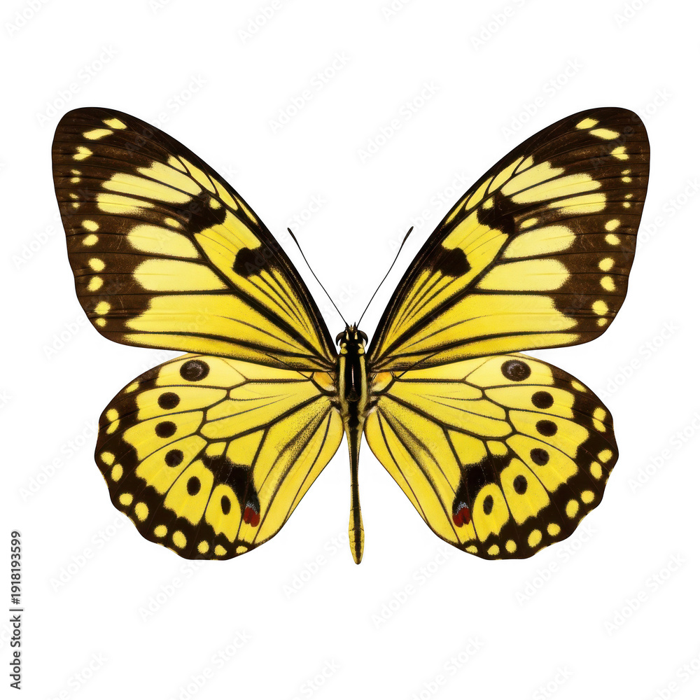 Obraz premium Vibrant yellow butterfly with black patterns