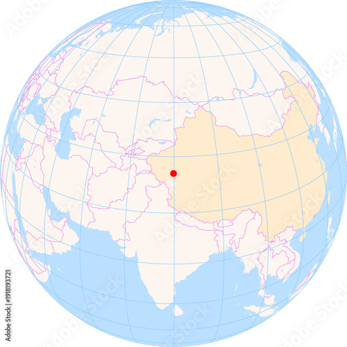 Location Map of Hotan Airport (Hotan, Xinjiang, China). IATA-code: HTN. No labels at all.