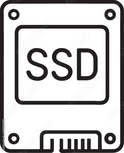 Solid State Drive SSD computer hardware storage device icon
