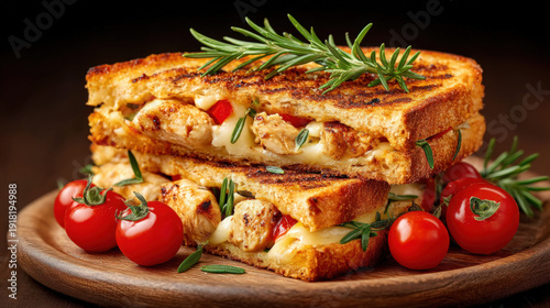 A grilled chicken and chees...