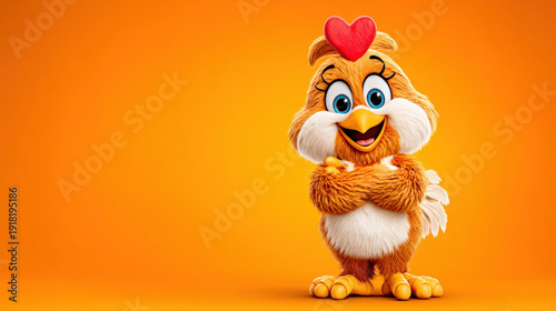 A person in a full chicken ...