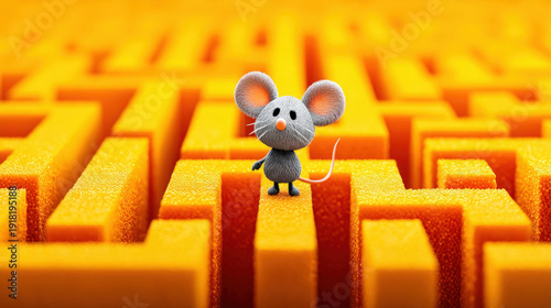 A mouse in a maze made of c...