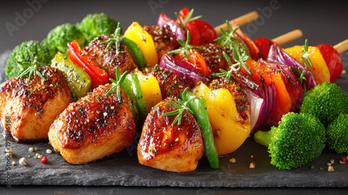 Chicken brochette skewers w...