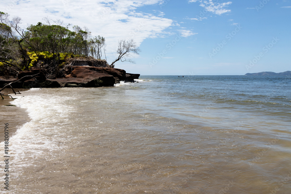 Naklejka premium a very private beach on the south coast of São Paulo close to Cardoso Island