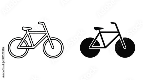 Simple bicycle icons in black and white