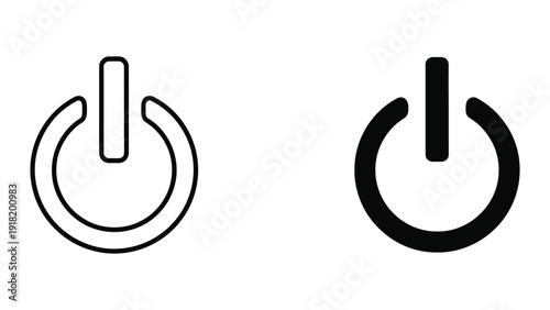 Power button icons on white background