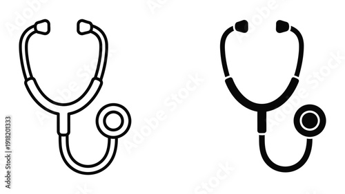 Stethoscope icons in black and white