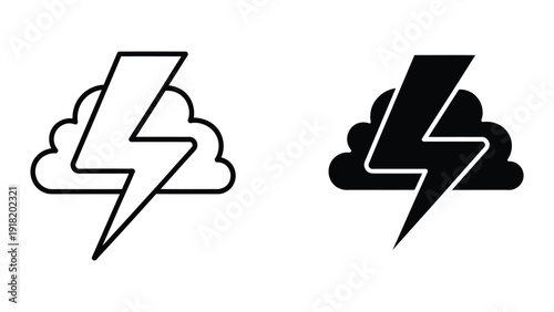 Thunderstorm icon set