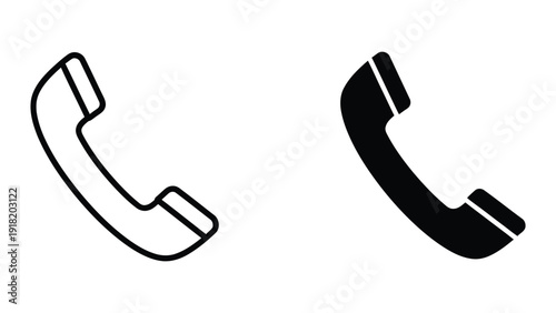 Phone Handset Icons in Black and White