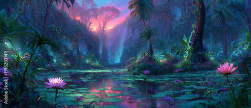 Beautiful Tropical Magical Fantasy Landscape