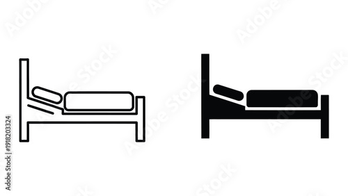 Simple bed outline icon