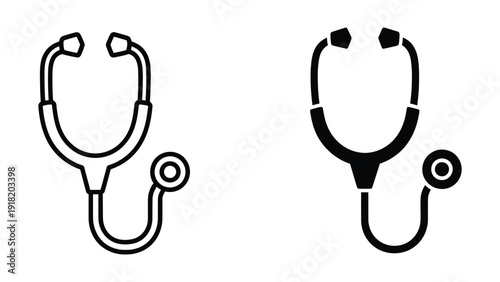 Stethoscope icons in outline and filled styles