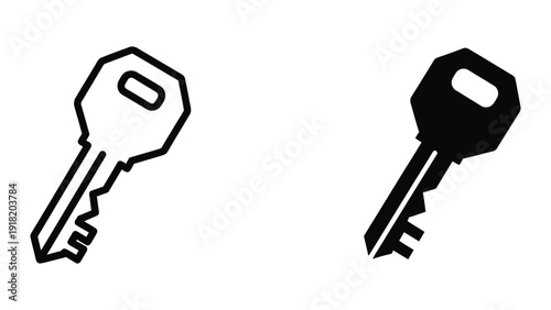 Two Keys, One White and One Black, Side by Side