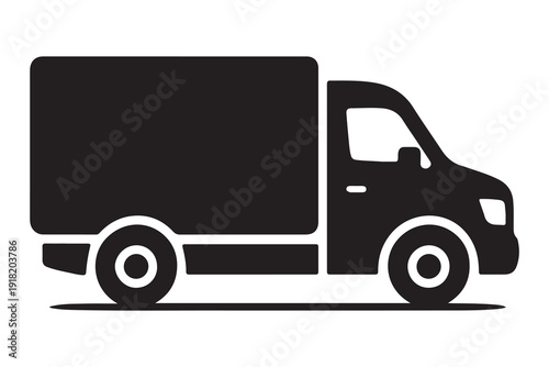 Black Silhouette of Delivery Truck Icon