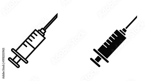 Syringe icons in black and white