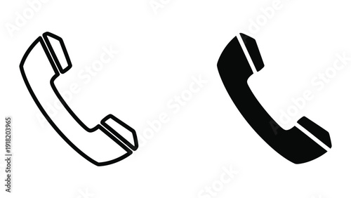 Black and white telephone icons