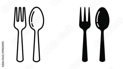 Simple fork and spoon illustration