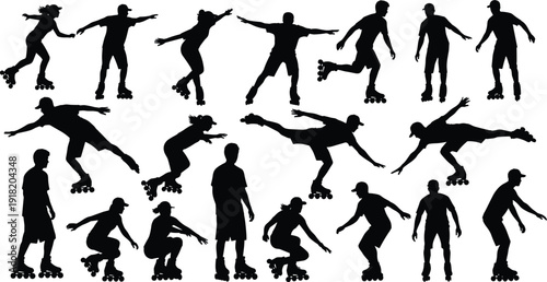 Set of Formal Fashion Silhouettes Featuring Mens Tuxedo Wedding Dresses Cocktail Gowns High Heels and Party Accessories for Event Planning