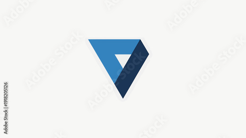 Free Download Blue triangular logo with white and gray shadow effects design element - GFXLoad