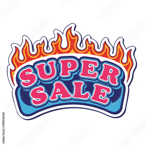 Super Sale Fiery Hot Deal Graphic.