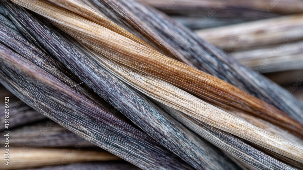 Fototapeta premium Intertwined dried grass stems forming intricate pattern