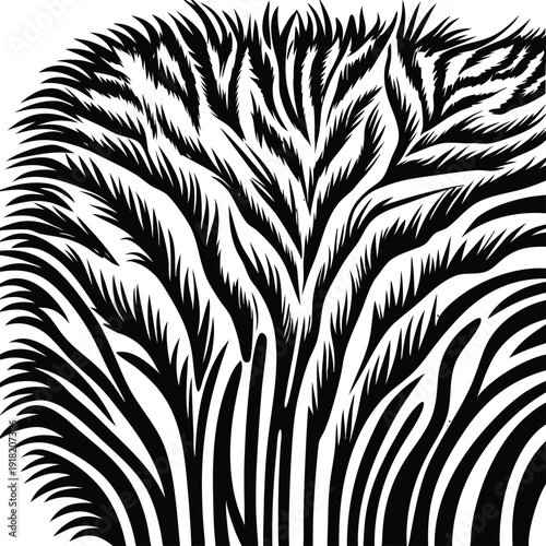 Black zebra fur texture vector