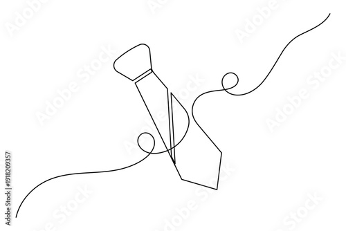 Minimalist business necktie icon continuous one line drawing for professional style illustration vector