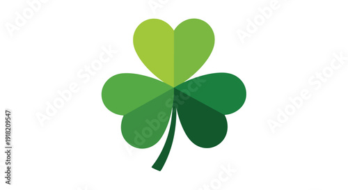 A stylized four leaf clover illustration with gradient green hues