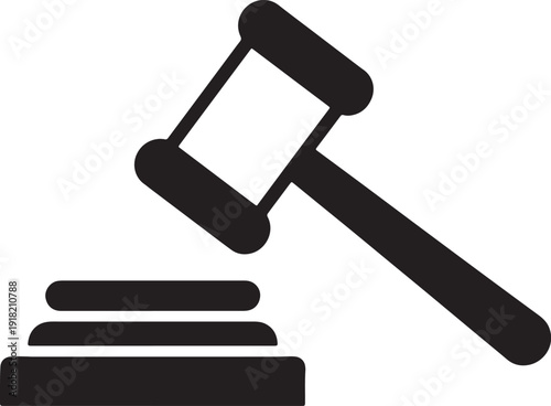 Black gavel striking stacked blocks on white background also transparent background judge justice auction