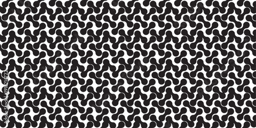 Seamless background with blue metaballs, abstract geometric shapes . Connected figures of liquid molecules. Minimalistic abstract shape.