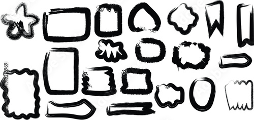 Hand drawn set isolated on transparent background