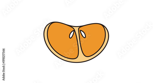 Two Juicy Orange Fruit Segments Isolated on a White Background