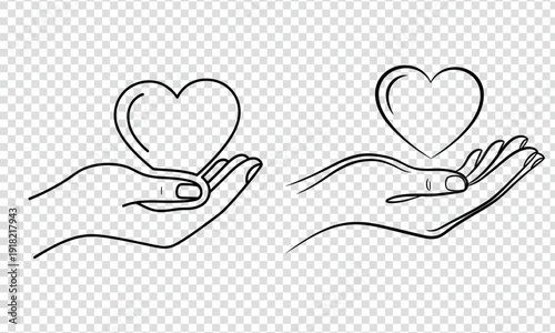 Two hands holding hearts in a loving gesture