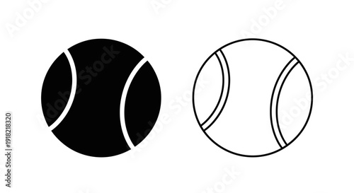 Tennis ball icon design vector art illustration Vector