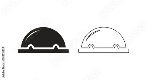 Black and white dome shaped design with shadow effect for modern graphic design Vector