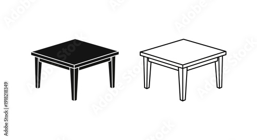 Minimalist table designs for modern interiors and contemporary furniture styles Vector